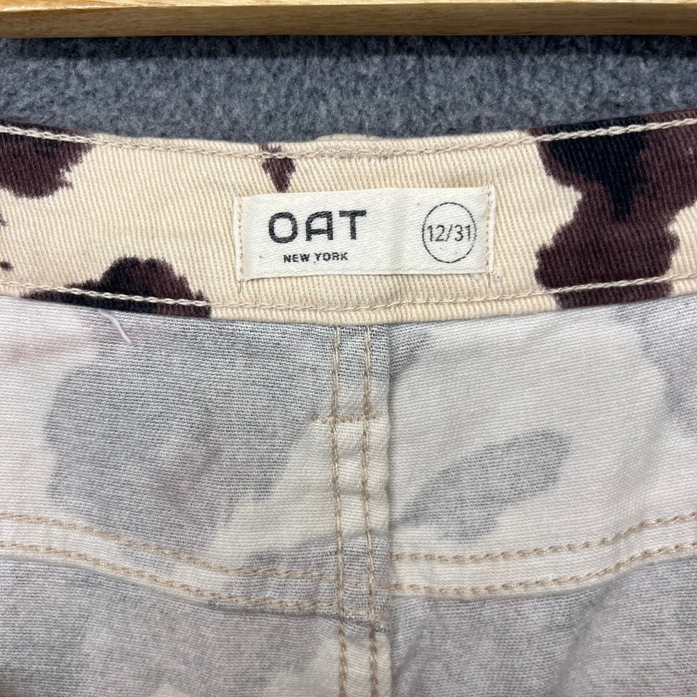 OAT New York Wide Leg Jeans Womens 12/31 Brown Cow Print High Rise Western Rodeo - Picture 10 of 15